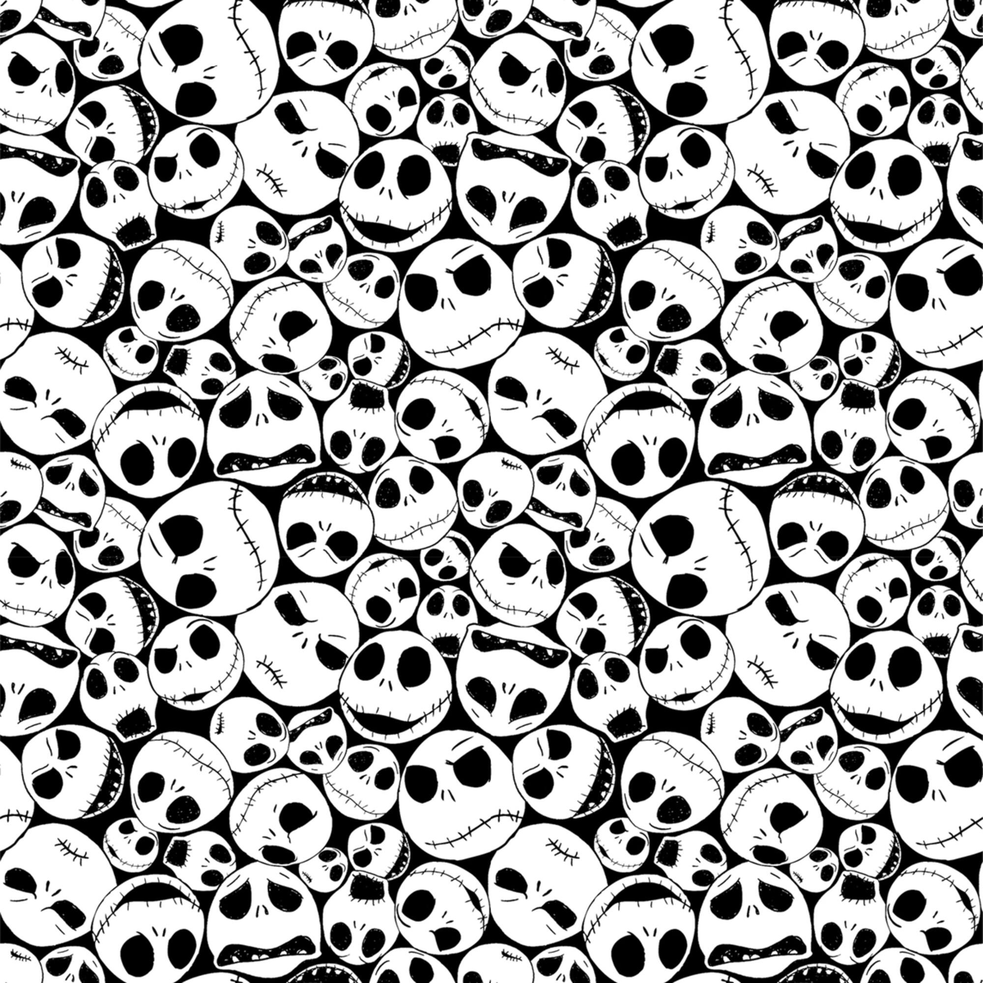 Disney® Nightmare Before Christmas Black & White Jack Skellington Packed Cotton Fabric